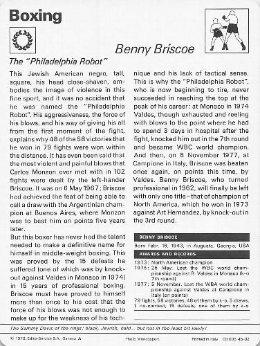 1977-79 Sportscaster Series 45 #45-02 Benny Briscoe Back