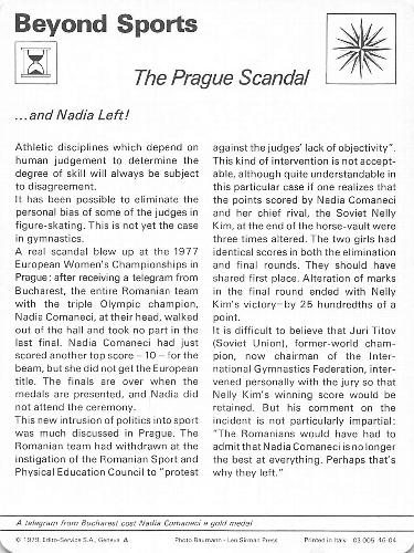1977-79 Sportscaster Series 46 #46-04 The Prague Scandal Back