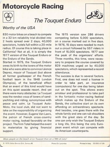 1977-79 Sportscaster Series 47 #47-09 The Touquet Enduro Back