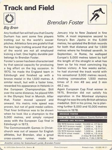 1977-79 Sportscaster Series 48 #48-21 Brendan Foster Back