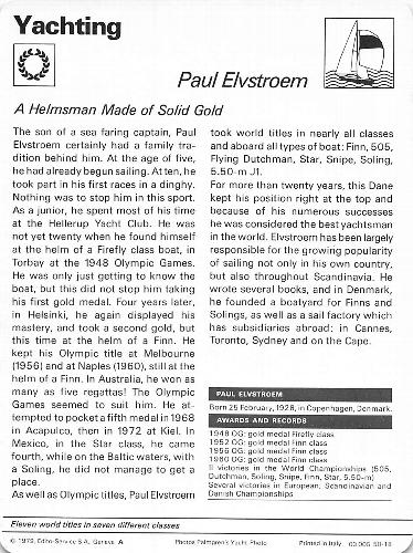 1977-79 Sportscaster Series 50 #50-18 Paul Elvstroem Back