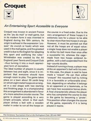 1977-79 Sportscaster Series 52 #52-20 An Entertaining Sport Back
