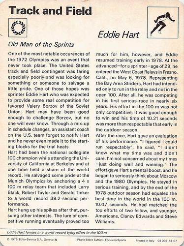 1977-79 Sportscaster Series 54 #54-07 Eddie Hart Back