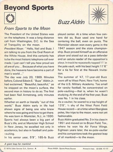 1977-79 Sportscaster Series 62 #62-02 Buzz Aldrin Back