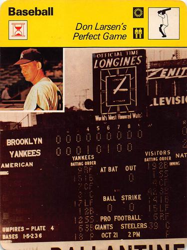 1977-79 Sportscaster Series 62 #62-04 Don Larsen's Perfect Game Front