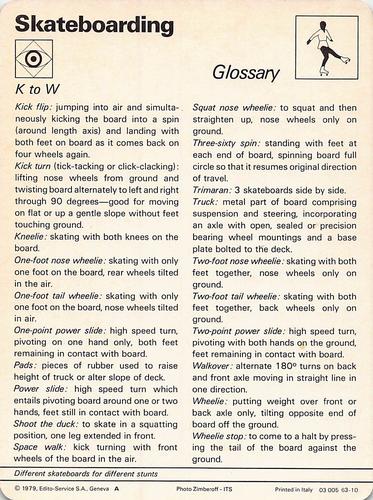 1977-79 Sportscaster Series 63 #63-10 Glossary Back