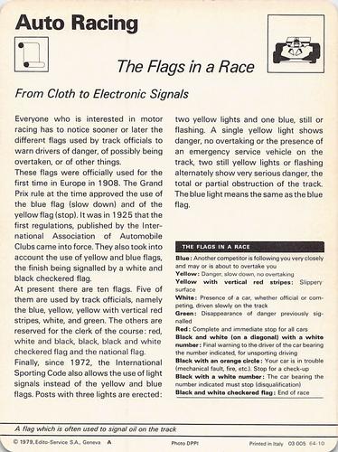 1977-79 Sportscaster Series 64 #64-10 The Flags in a Race Back