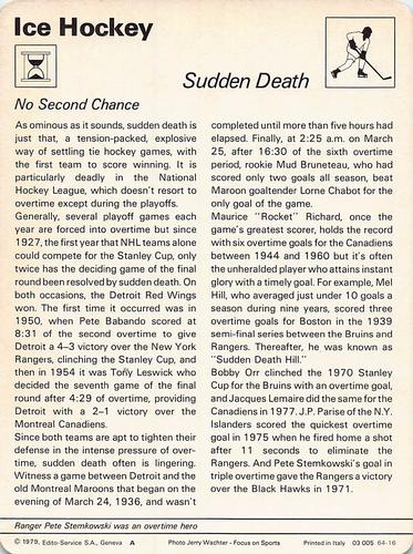 1977-79 Sportscaster Series 64 #64-16 Sudden Death Back