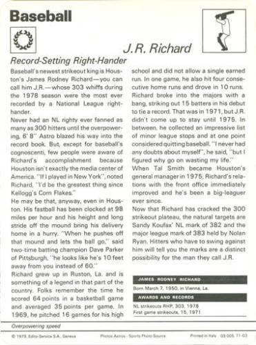 1977-79 Sportscaster Series 71 #71-03 J.R. Richard Back