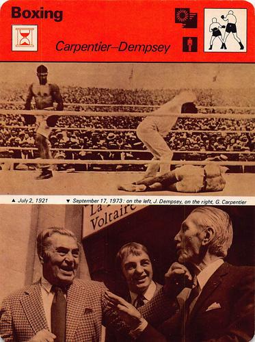 1977-79 Sportscaster Series 72 #72-05 Georges Carpentier / Jack Dempsey Front