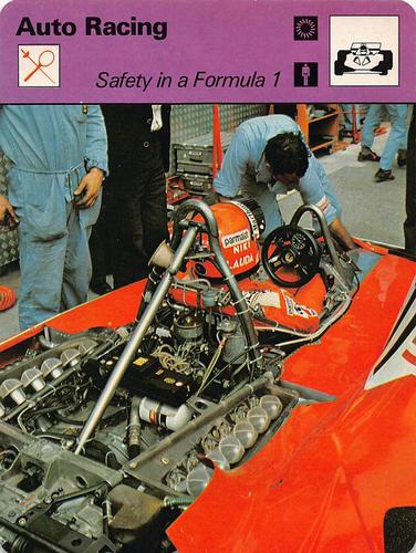 1977-79 Sportscaster Series 74 #74-15 Safety in a Formula 1 Front