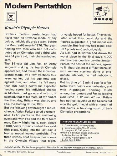 1977-79 Sportscaster Series 75 #75-23 Britain's Olympic Heroes Back