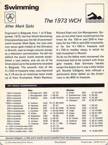 1977-79 Sportscaster Series 78 #78-23 The 1973 WCH Back