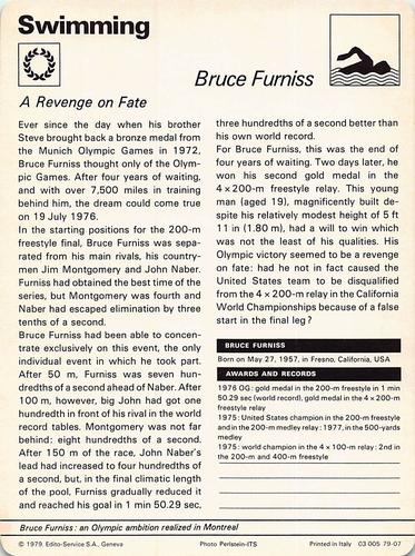 1977-79 Sportscaster Series 79 #79-07 Bruce Furniss Back