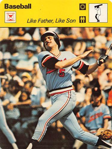 1977-79 Sportscaster Series 85 #85-04 Like Father, Like Son Front