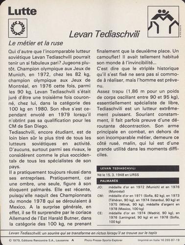 1977-79 Sportscaster Series 86 #86-19 Levan Tediaschvili Back