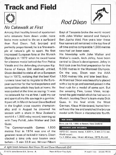 1977-79 Sportscaster Series 88 #88-05 Rod Dixon Back