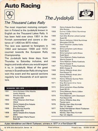1977-79 Sportscaster Series 101 #101-06 The Jyvaskyla Back