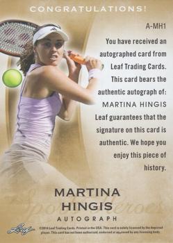 2014 Leaf Q #A-MH1 Martina Hingis Back