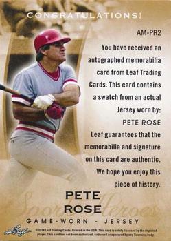 2014 Leaf Q - Autographed Memorabilia #AM-PR2 Pete Rose Back