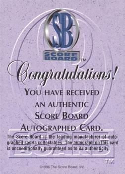 1996-97 Score Board Autographed Collection - Silver Foil Autographs #NNO Tony Delk Back