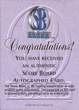 1996-97 Score Board Autographed Collection - Silver Foil Autographs #NNO Matt Stevens Back