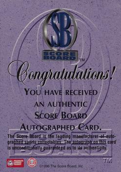 1996-97 Score Board Autographed Collection - Gold Foil Autographs #NNO Kobe Bryant Back