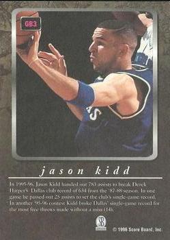 1996-97 Score Board Autographed Collection - Game Breakers #GB3 Jason Kidd Back
