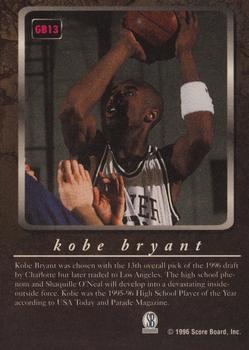 1996-97 Score Board Autographed Collection - Game Breakers #GB13 Kobe Bryant Back