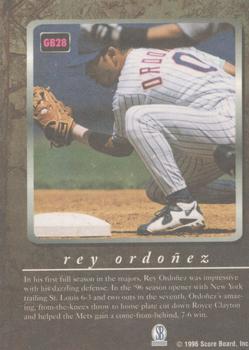 1996-97 Score Board Autographed Collection - Game Breakers #GB28 Rey Ordonez Back