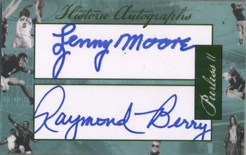2014 Historic Autographs Peerless Edition II - Dual Autographs #NNO Lenny Moore / Raymond Berry Front