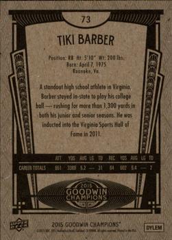 2015 Upper Deck Goodwin Champions #73 Tiki Barber Back