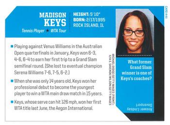 2015 Sports Illustrated for Kids #411 Madison Keys Back