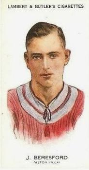 1931 Lambert & Butler Footballers 1930-1 #4 Joseph Beresford Front