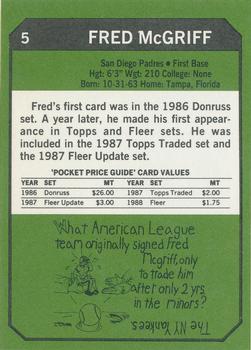 1993 SCD Sports Card Pocket Price Guide #5 Fred McGriff Back