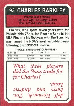 1993 SCD Sports Card Pocket Price Guide #93 Charles Barkley Back