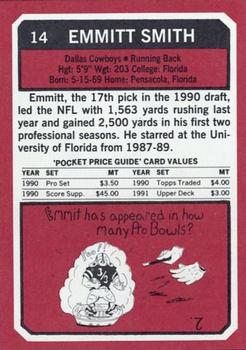 1993 SCD Sports Card Pocket Price Guide #14 Emmitt Smith Back