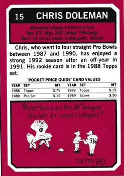 1993 SCD Sports Card Pocket Price Guide #15 Chris Doleman Back