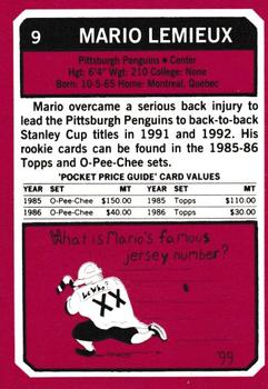 1993 SCD Sports Card Pocket Price Guide #9 Mario Lemieux Back