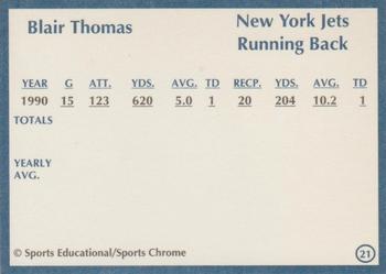 1991 Sports Educational Magazine #21 Blair Thomas Back