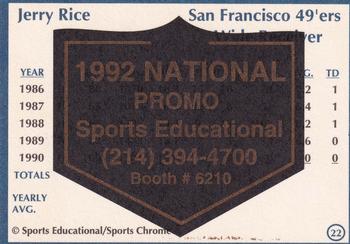 1991 Sports Educational Magazine - 1992 NSCC Promo #22 Jerry Rice Back