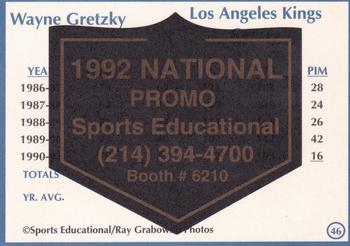 1991 Sports Educational Magazine - 1992 NSCC Promo #46 Wayne Gretzky Back
