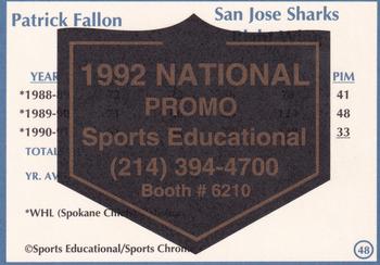 1991 Sports Educational Magazine - 1992 NSCC Promo #48 Pat Falloon Back