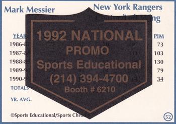 1991 Sports Educational Magazine - 1992 NSCC Promo #52 Mark Messier Back