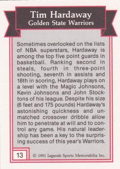 1991 Legends Sports Memorabilia - Gold #13 Tim Hardaway Back