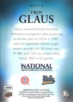 2013 Upper Deck National Convention #NSCC-3 Troy Glaus Back