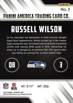 2015 Panini Father's Day #3 Russell Wilson Back