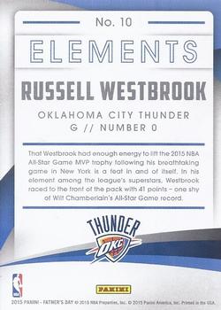 2015 Panini Father's Day - Elements #10 Russell Westbrook Back