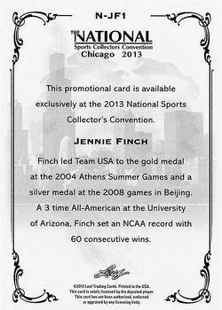 2013 Leaf National Convention #N-JF1 Jennie Finch Back