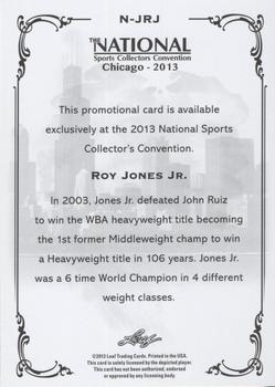 2013 Leaf National Convention #N-JRJ Roy Jones Jr. Back